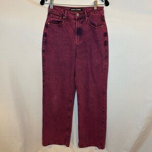 A&F Social Tourist Ultra High Rise Baggy Stretch Pink Jeans Size 25 Abercrombie